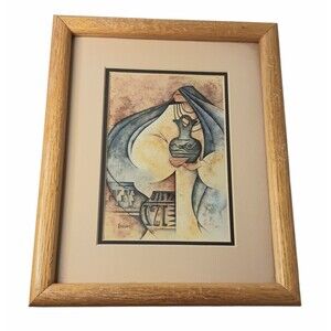 Vintage G. E. Mullan The Wedding Jar Print Matted And Framed Southwest 9" x 11"